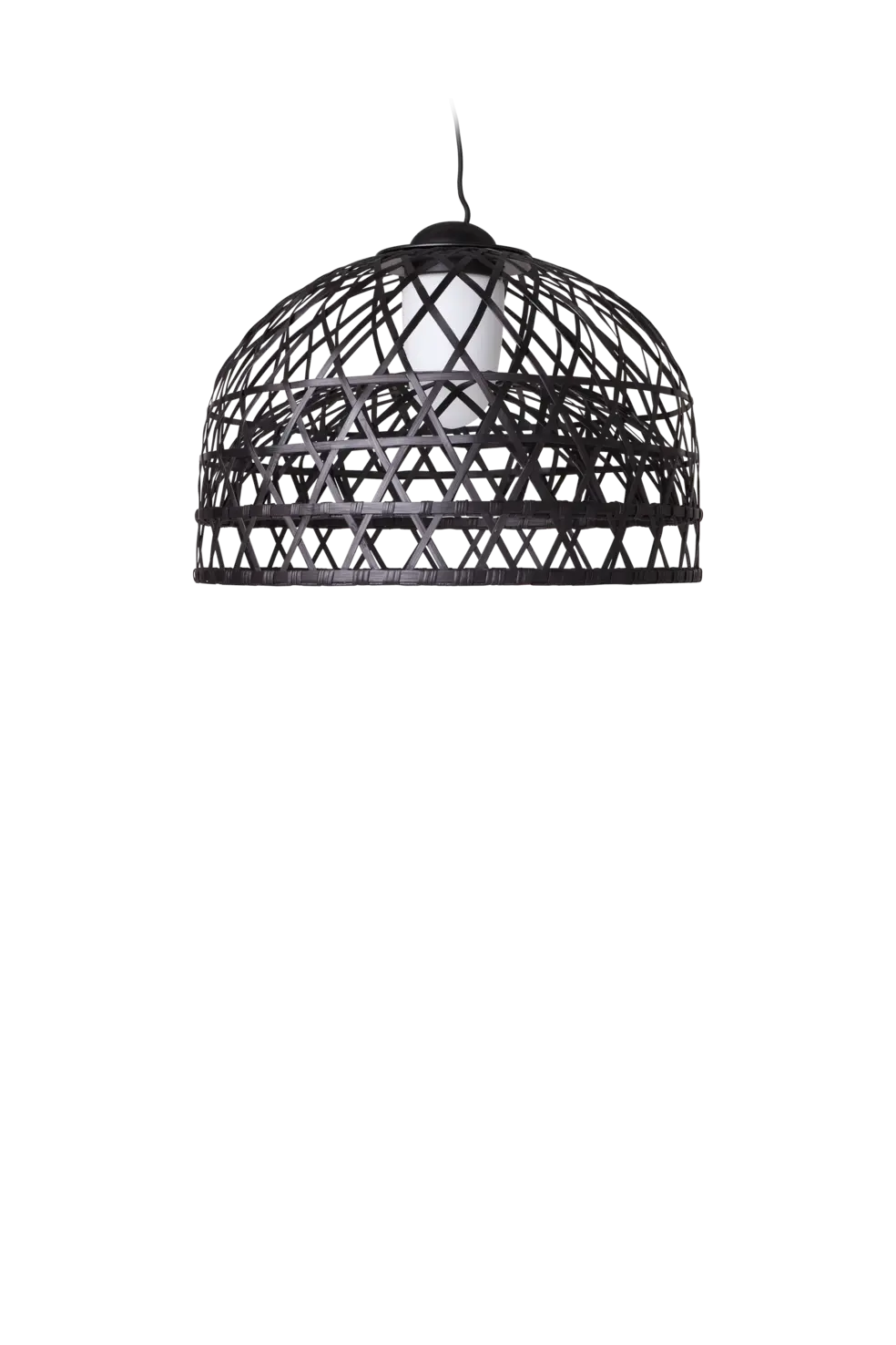 Emperor suspension light small black front view